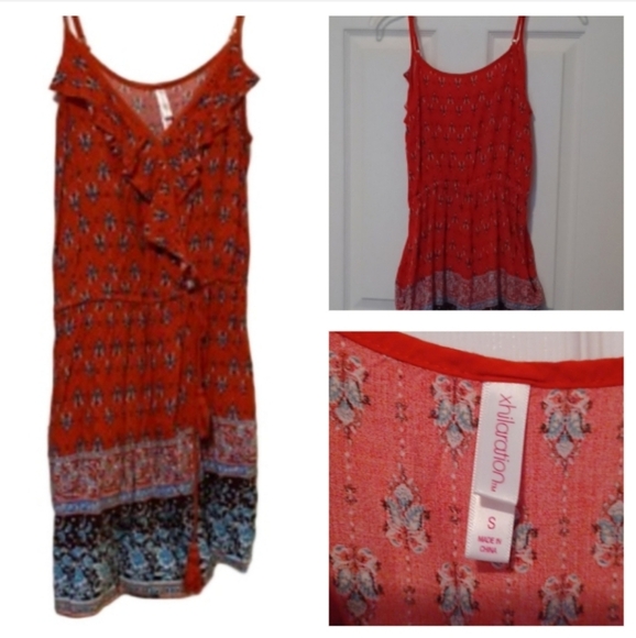 🍭🌺Red and Blue Sleeveless Overall Shorts - Picture 1 of 9